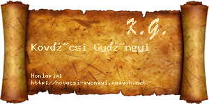 Kovácsi Gyöngyi névjegykártya